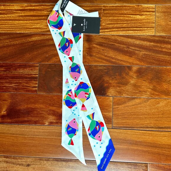 kate spade Accessories - KATE SPADE RAINBOW FISH SILK SKINNY SCARF:NWT  RAINBOW FISH